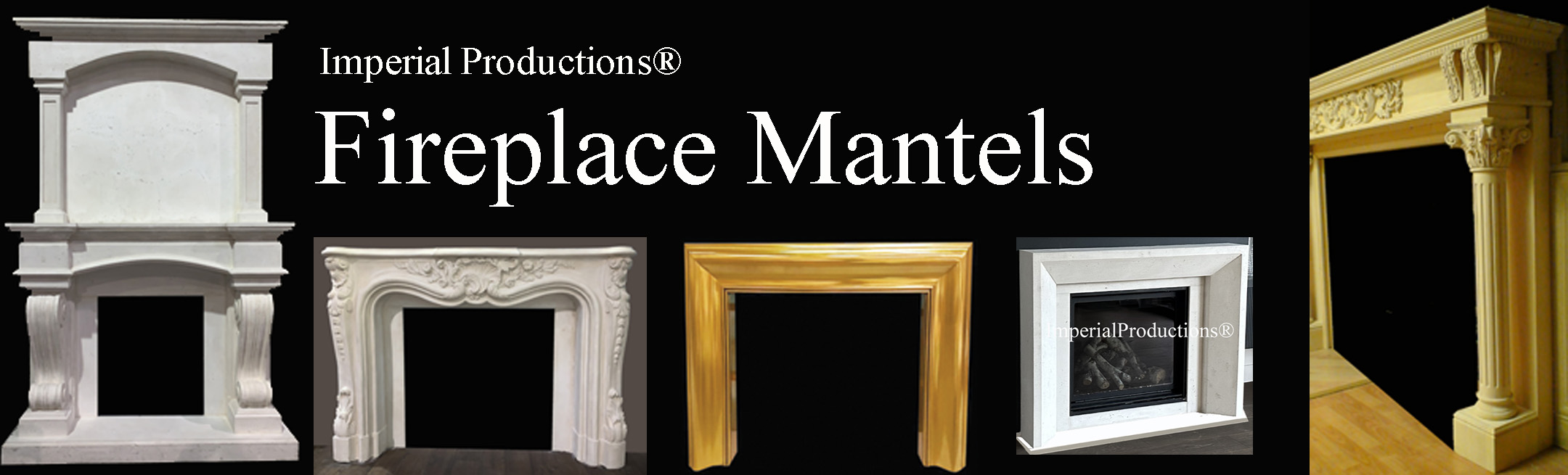 Modern and classical fireplace mantels from Imperial Productions